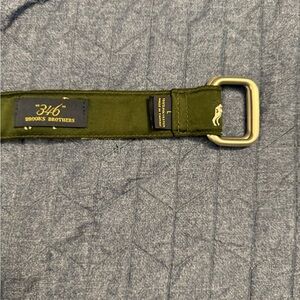 Brooks Brothers Forest Green Belt with Metallic Buckle